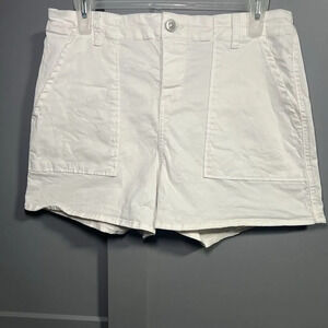 Hudson Flat Front Zip Utility Stretchy Shorts White Size 28